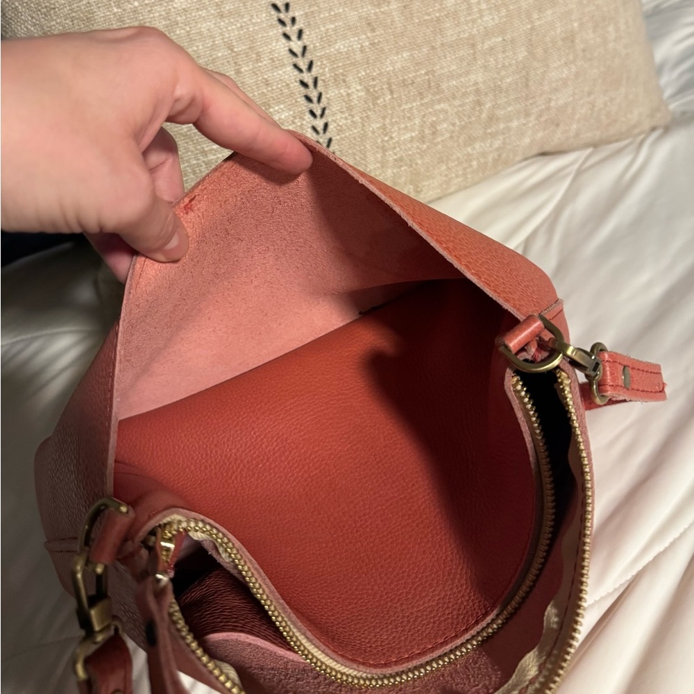 Portland Leather Large Poppy Crossbody in Watermelon 🍉(discontinued color) - Picture 6 of 11